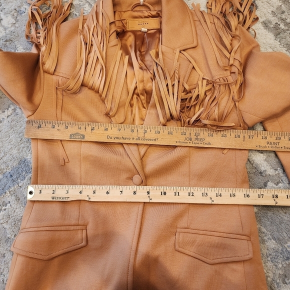 NWT Blank NYC Tan Ponte Fringe Blazer Jacket Women's Size XS - Picture 10 of 16
